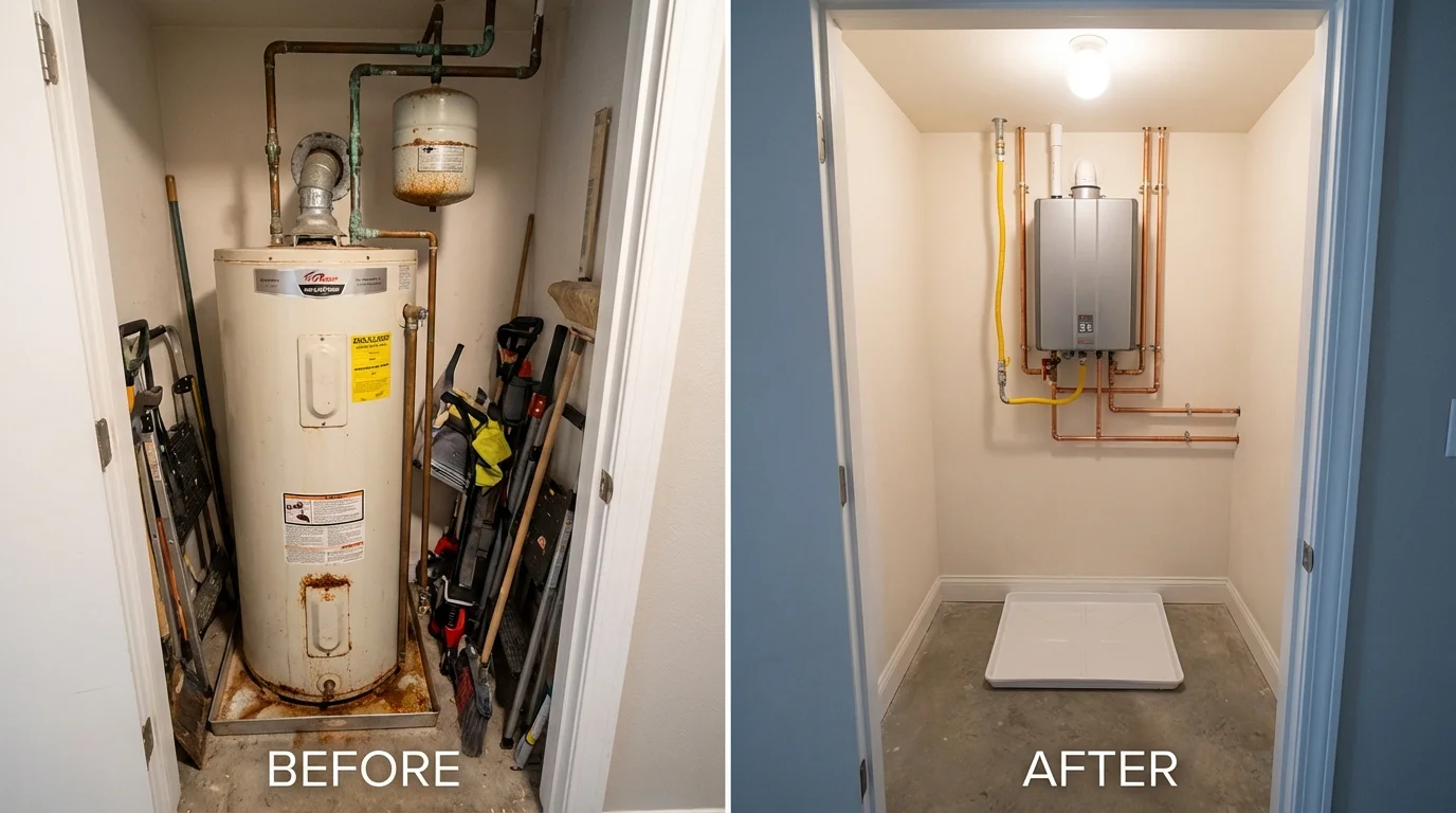 Tank water heater versus wall-mounted tankless unit comparison for Norwalk, CT homeowners